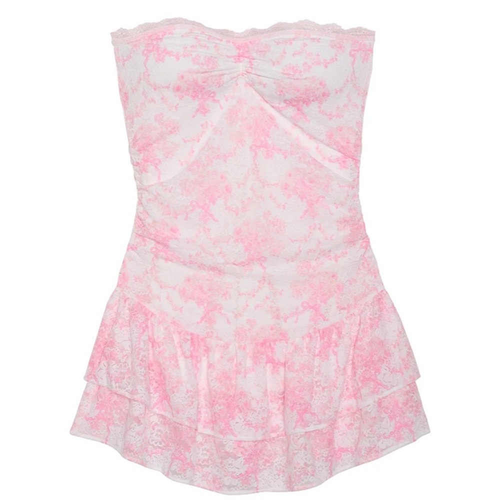 VICTORIA’S SECRET PINK x LOVESHACKFANCY floral print light pink dress 💕🌸💕